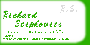 richard stipkovits business card